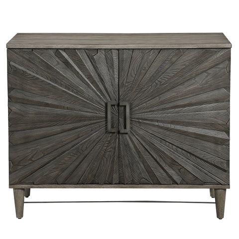 Bohemian Washed Wood Accent Cabinet with Pull Handles