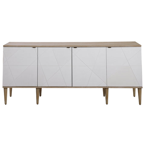Tightrope Mid Century Matte White Sideboard Cabinet