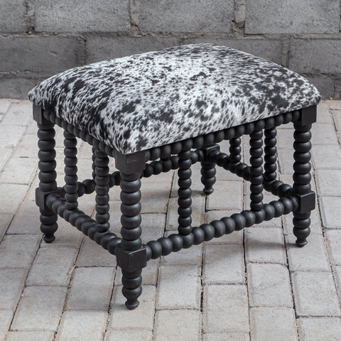Artful Traditionalist Rustic Mahogany Upholstered Accent Bench