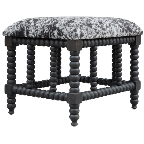 Artful Traditionalist Rustic Mahogany Upholstered Accent Bench