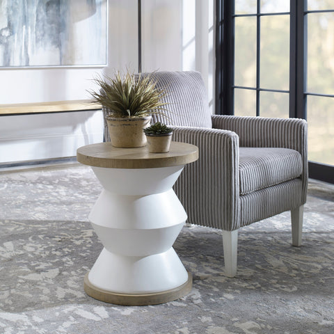 Uttermost Spool Modern Geometric Round Center Table
