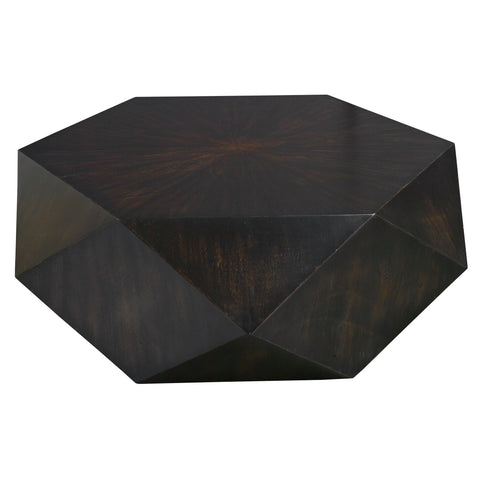 Uttermost Volker Modern Hexagonal Drum Coffee Table