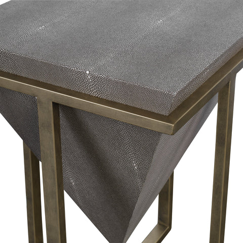 Uttermost Bertrand Center Shagreen Accent Table with Frame Base - 18 W