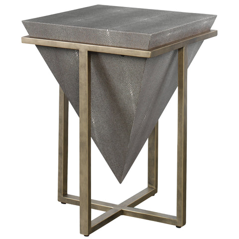 Uttermost Bertrand Center Shagreen Accent Table with Frame Base - 18 W