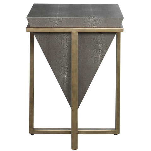 Uttermost Bertrand Center Shagreen Accent Table with Frame Base - 18 W