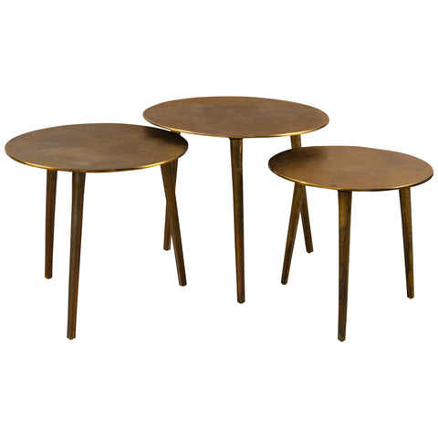 Uttermost Kasai Antique Gold Contemporary Nesting Table Set