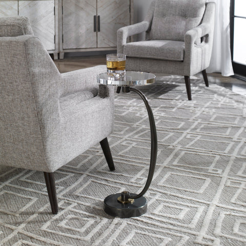 Uttermost Waveney Timeless Minimalist Modern Curved Drink Table