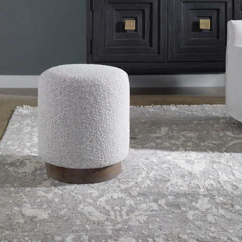 Space Saving Modern Pouf Ottoman with Plinth Base