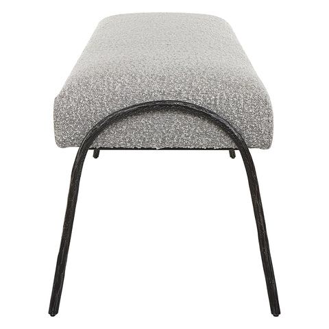 Soft Scandinavian Upholstered Lounge Bench with Splayed Legs