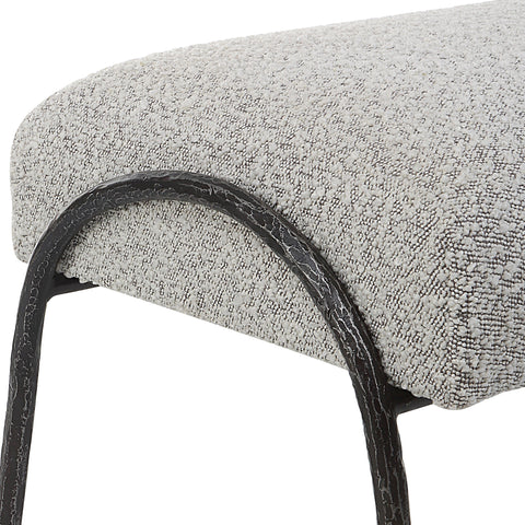 Soft Scandinavian Upholstered Lounge Bench with Splayed Legs