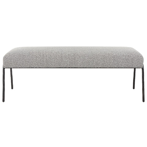 Soft Scandinavian Upholstered Lounge Bench with Splayed Legs