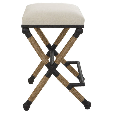 Timeless Minimalist Rustic Upholstered Bar Stool