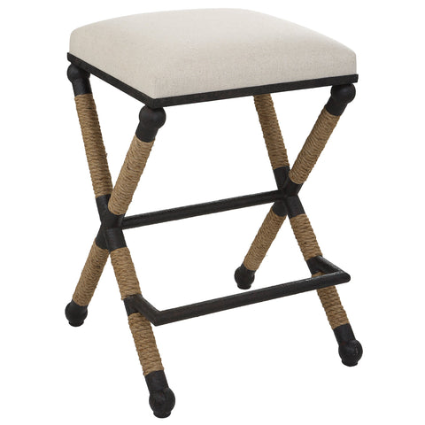 Timeless Minimalist Rustic Upholstered Bar Stool