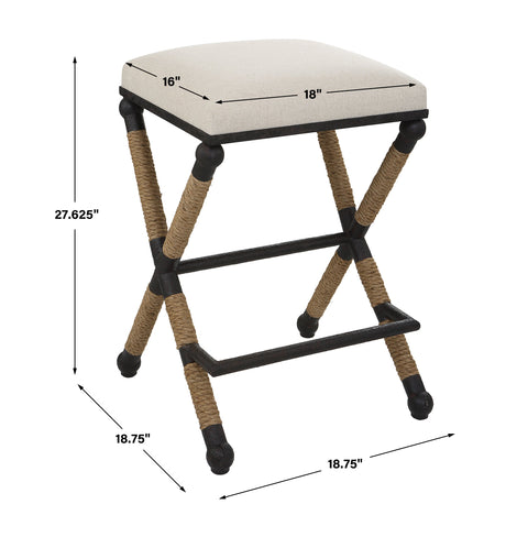 Timeless Minimalist Rustic Upholstered Bar Stool