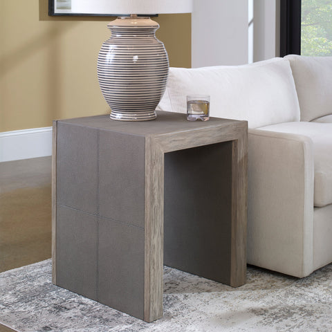 Uttermost Aerina Modern Shagreen Square End Table - 20 W