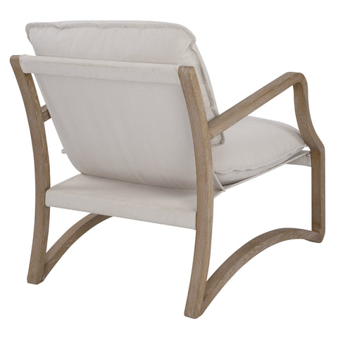 Timeless Minimalist Modern Oak Upholstered Accent Chair
