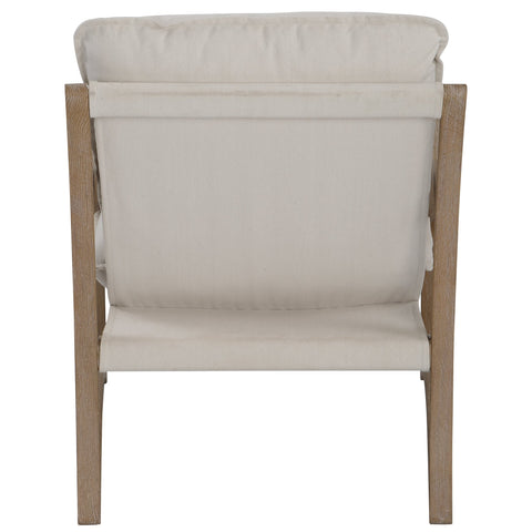 Timeless Minimalist Modern Oak Upholstered Accent Chair