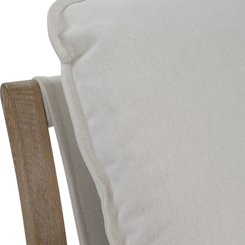 Timeless Minimalist Modern Oak Upholstered Accent Chair