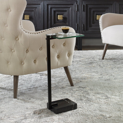 Timeless Minimalist C Table Modern Marble Accent Table