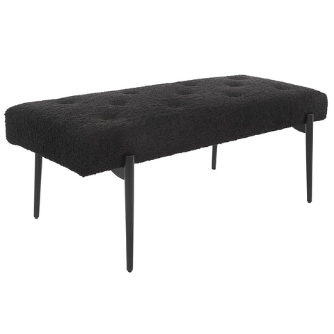 Timeless Minimalist Upholstered Accent Bench with Tapered Legs