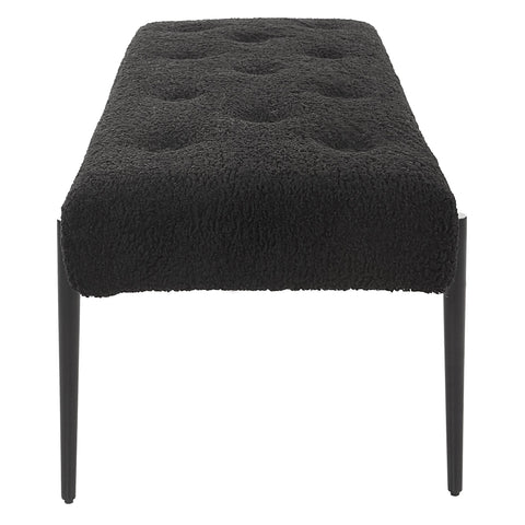 Timeless Minimalist Upholstered Accent Bench with Tapered Legs