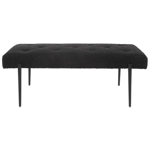 Timeless Minimalist Upholstered Accent Bench with Tapered Legs