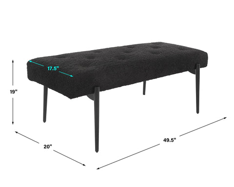 Timeless Minimalist Upholstered Accent Bench with Tapered Legs