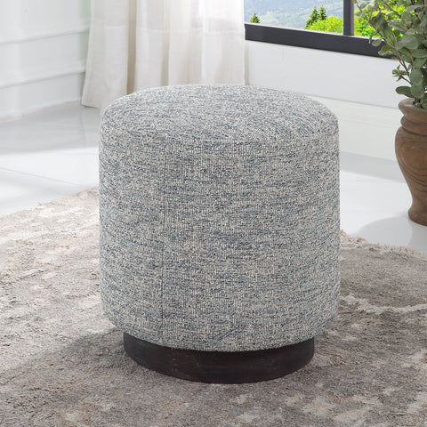 Space Saving Contemporary Pouf Ottoman with Plinth Base