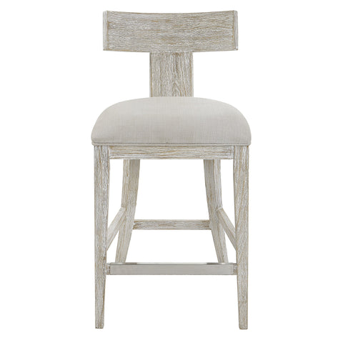 Timeless Minimalist Modern Upholstered Pine Counter Stool