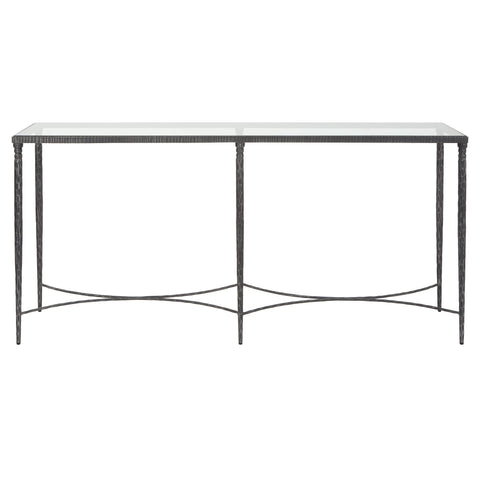 Contemporary Industrial Glass Console for Entryway