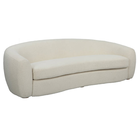 Capra Deco Art Deco Curved Faux Shearling Standard Sofa