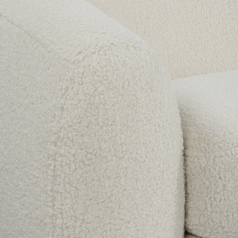 Capra Deco Art Deco Curved Faux Shearling Standard Sofa