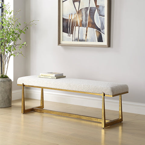 Midas Timeless Minimalist Modern Upholstered Accent Bench