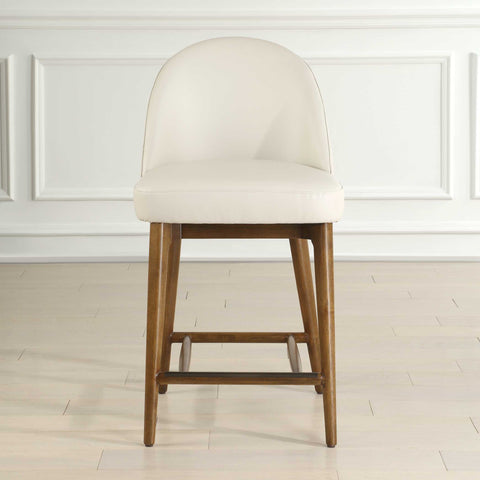 Timeless Minimalist Modern Dome Back Upholstered Counter Stool