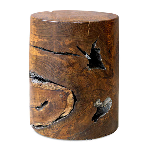 Nature-Driven Modernist Teak Organic Accent Stool