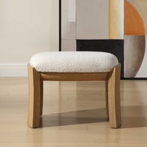 Soft Scandinavian Upholstered Accent Bench with Splayed Legs