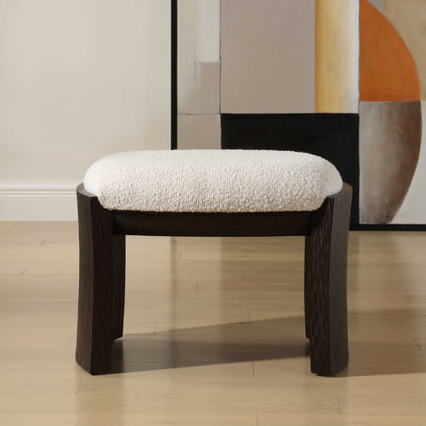 Soft Scandinavian Upholstered Accent Bench with Splayed Legs