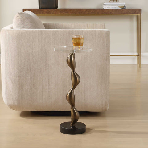 Remolino Modern Freeform Drink Table in Bronze Accent Table