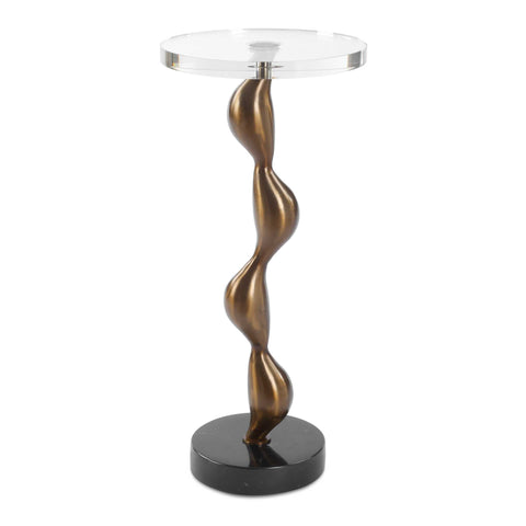 Remolino Modern Freeform Drink Table in Bronze Accent Table