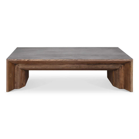 Vail Rustic Rectangle Coffee Table with Block Frame