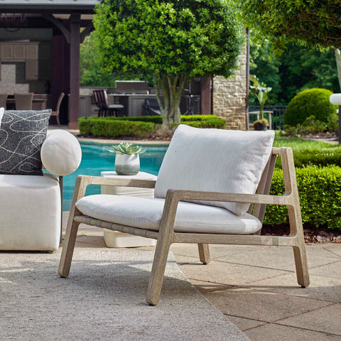 Modern Mahogany Outdoor Furniture with Slope Armrests