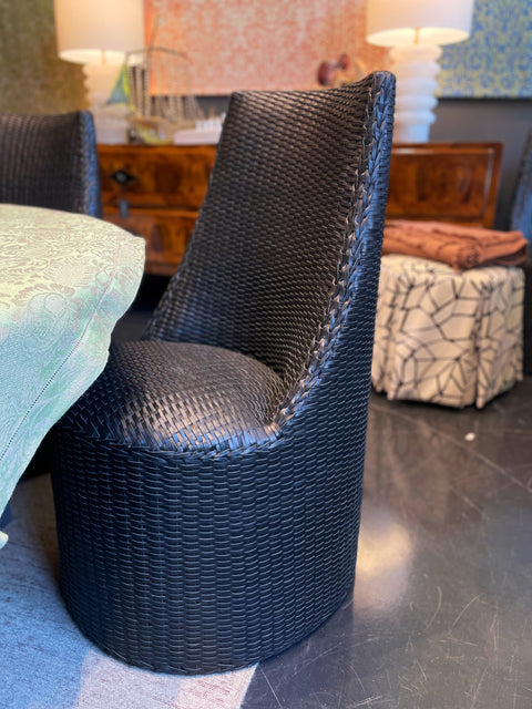 Uzes Timeless Minimalist Woven Barrel Accent Chair