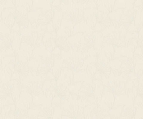 Artisan-Crafted Floral Fabric with Pearls - 137cm