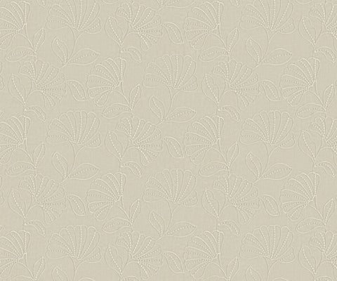 Artisan-Crafted Floral Fabric with Pearls - 137cm