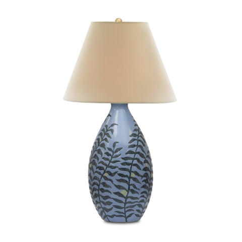 Fern Accent Graphic Organic Conical Table Lamp