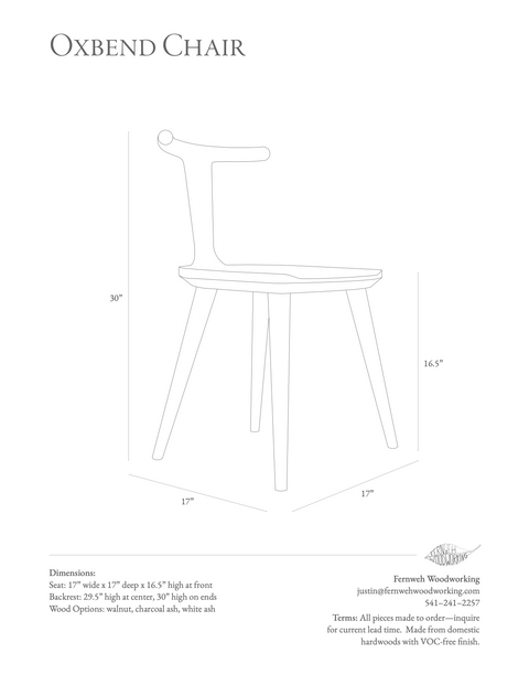 Oxbend Timeless Minimalist Armless Dining Side Chair