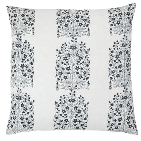 Filling Spaces Artful Traditionalist Hand Block Print Floral Accent Throw Pillow - 18 x 18 - 20 x 20 - 22 x 22 - 24 x 24 - 26X 26 - 14 x 20 - 14 x 40 - 18 x 40 - 16 x 50