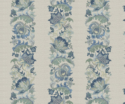 Artisan-Crafted Floral Linen Fabric - 147cm