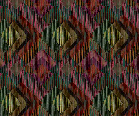 Geometric Cotton Fabric in Midnight - 138cm