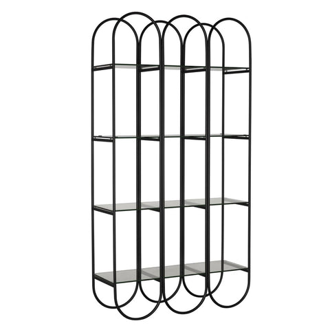 Industrial Etagere Bookcase in Glass and Metal